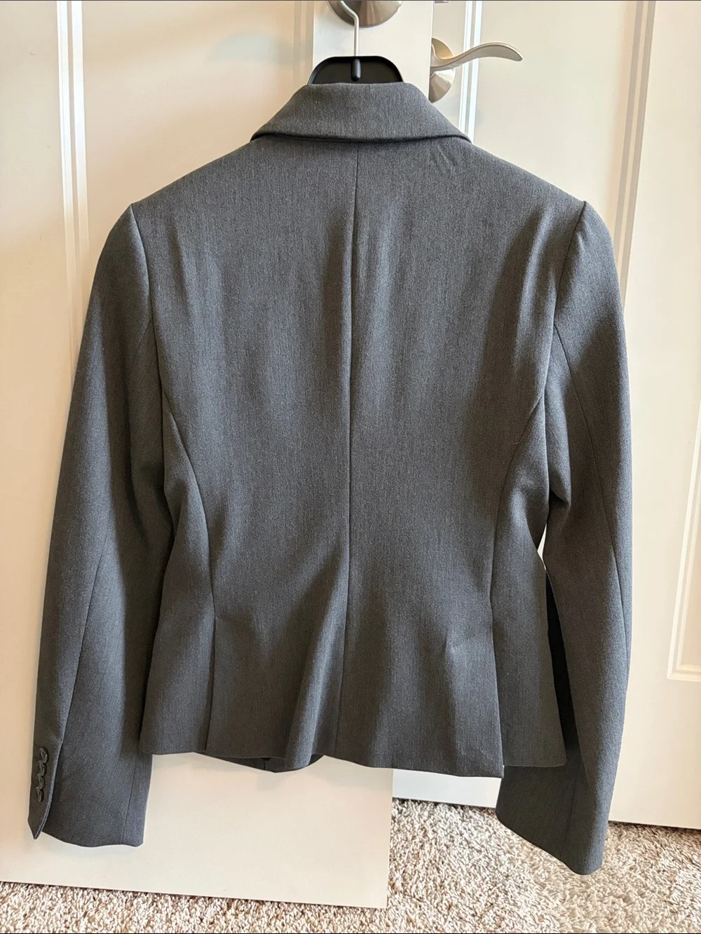 Express Gray Single-Button Tailored Blazer